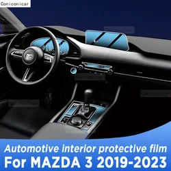 For Mazda 3 2019-2023 Gearbox Panel Navigation Screen Automotive Interior TPU Protective Film Cover Anti-Scratch Sticker