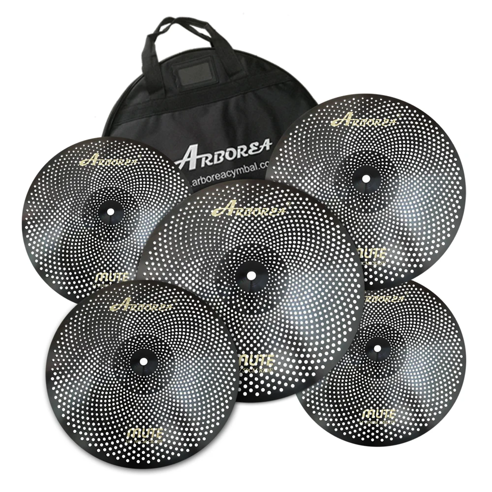 

Good Quality Black Color Arborea Mute Cymbals Low Volume Cymbals set With cymbal bag