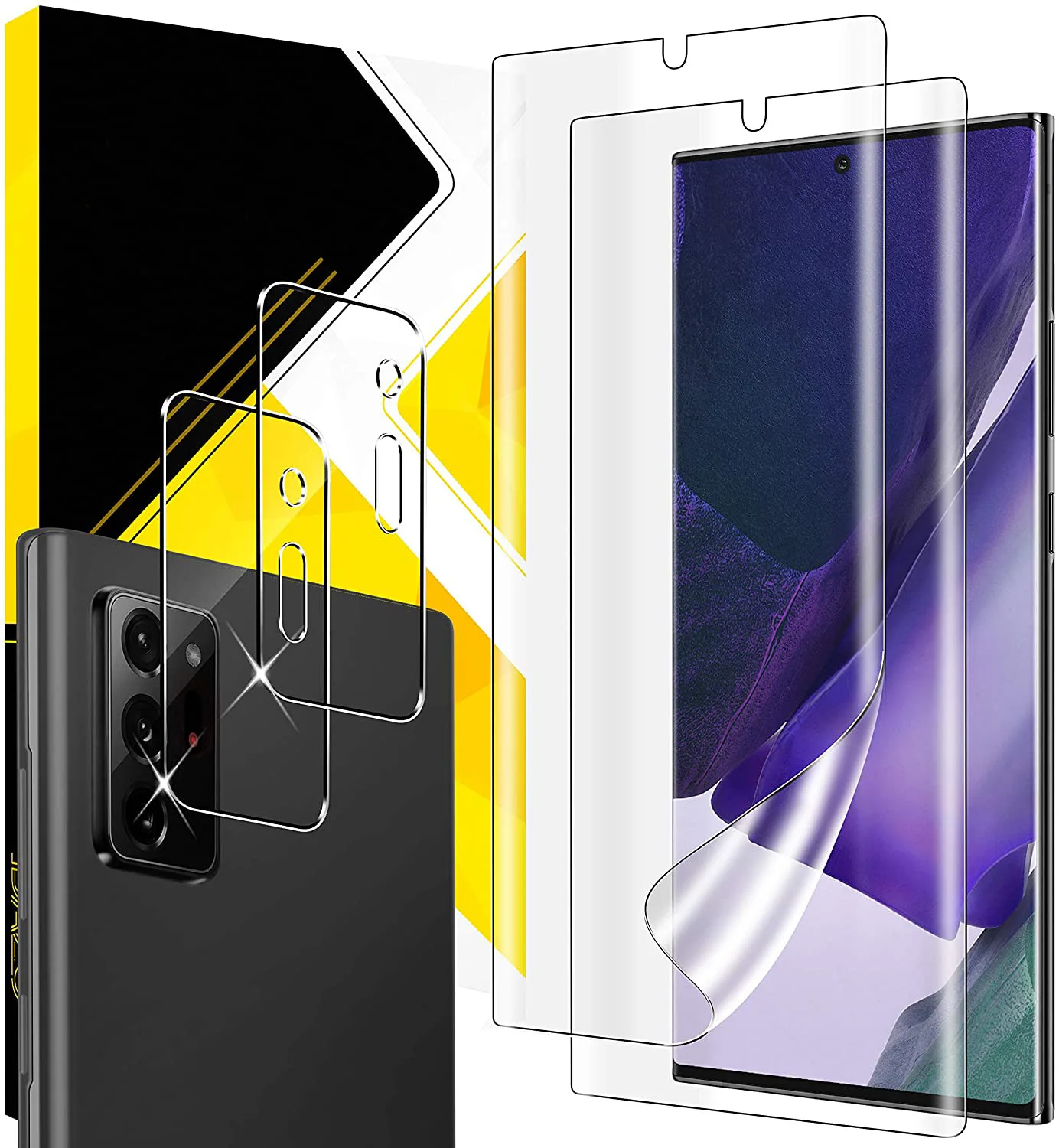 Fit Note 20[2 Pack] Pellicola Salvaschermo In Tpu + 2 Pack Pellicola Protettiva Per Fotocamera Per Samsung Galaxy Note 20 Ultra 5G Hd Pellicola Flessi