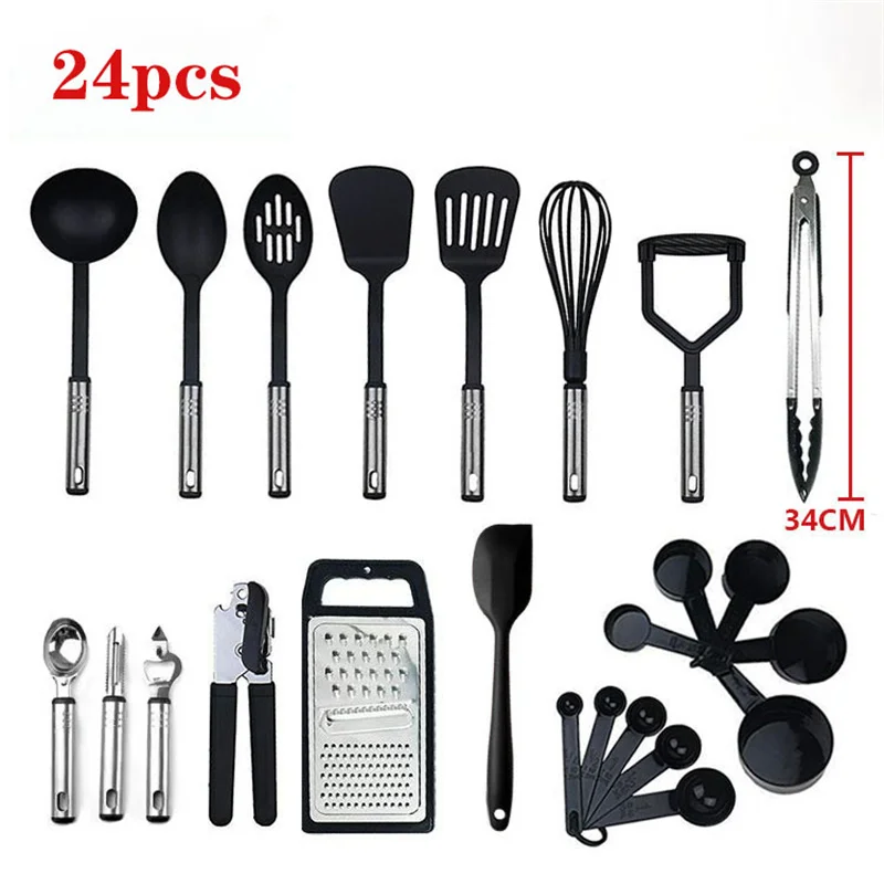 

Quality Silicone Utensils Set Kitchen Accessories Non Stick Cooking Tool Heat Resistant Spatula Spoon Kit Food Grade Kitchenware