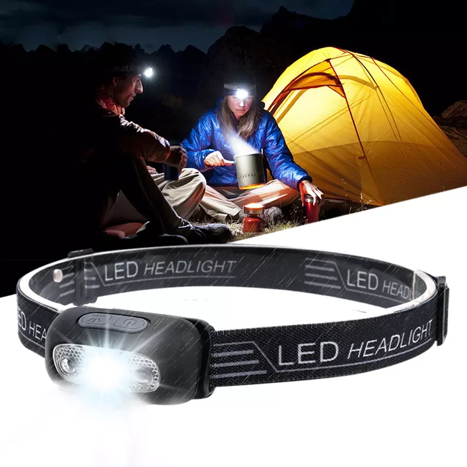 

LED Headlamp Intelligent Induction USB Rechargeable Head-Mounted Headlight Camping Flashlight Torch for Camping Fishing Hunting