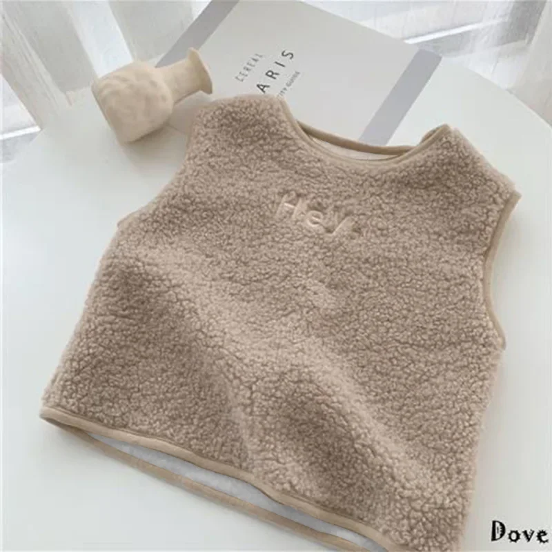 Autumn Winter Baby Lamb Wool Warm Waistcoat Girls Boys Plush Vest pullover Double Layer Child Warm Fashion Coat