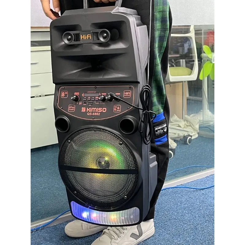 

Outdoor Party Active Speakers Bluetooth 8 Inch Trolley Box 2000W Peak Power Subwoofer Portable Column Radio Sound Box With Mic