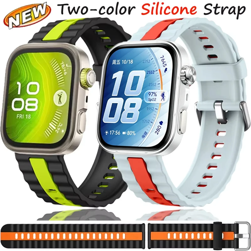 Dual-Color Breathable Silicone Sports Strap - Soft Wristband Accessory