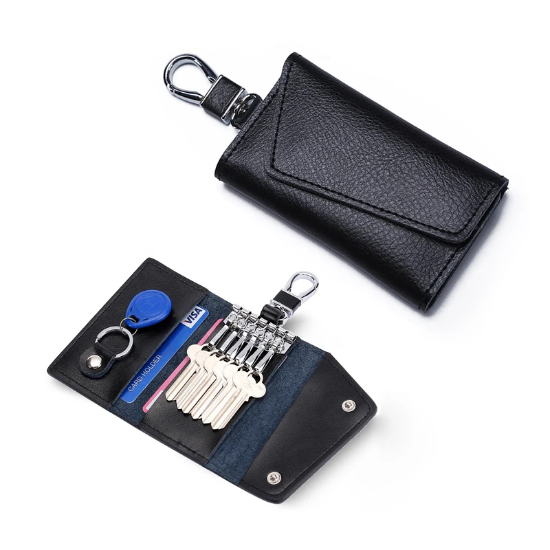 

Кошельки для ключей из натуральной кожи для мужчин и женщин, органайзер для ключей из воловьей кожи, чехол для автомобильных ключей, миниатюрная сумка для карт
