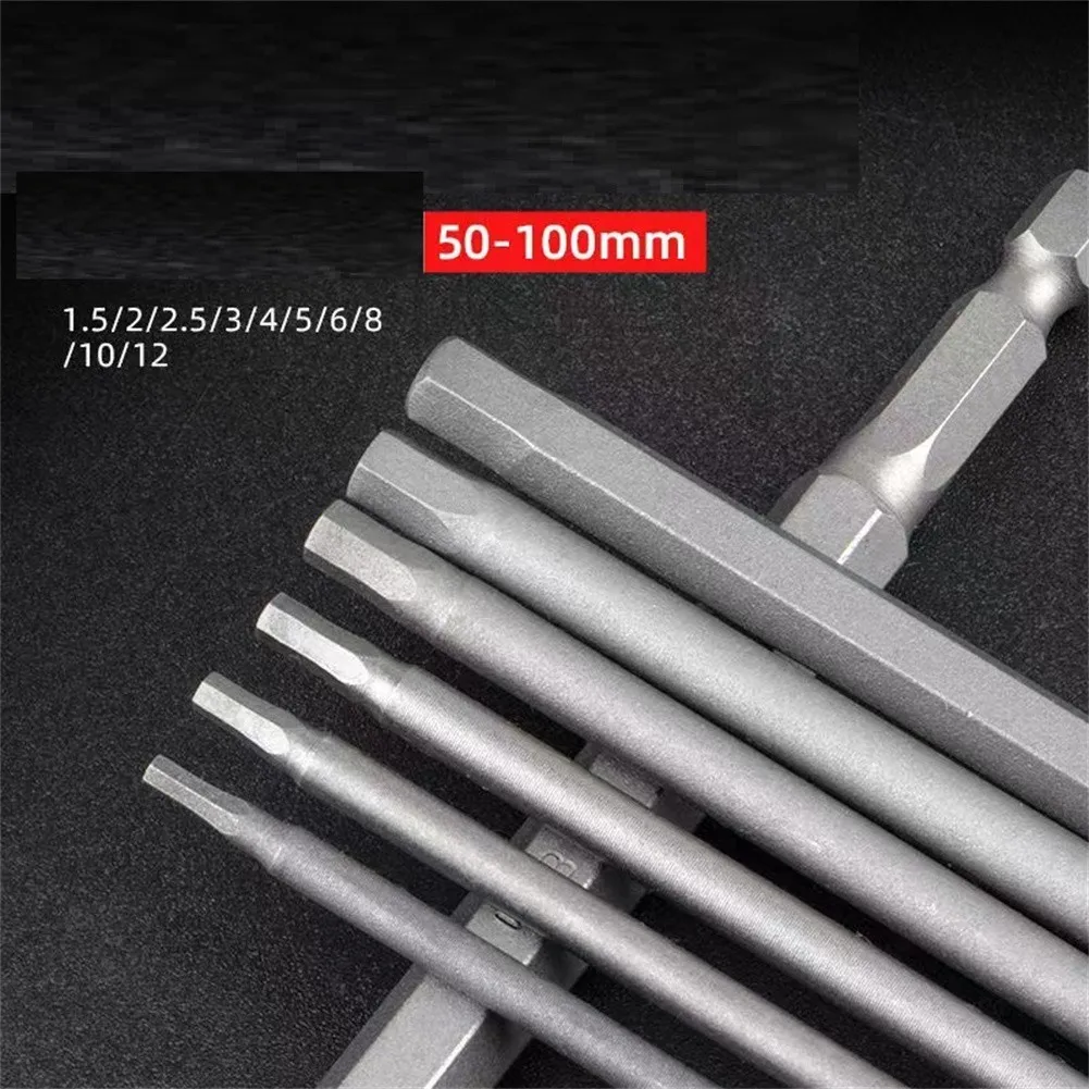 

8x Drill-Bit Set Hex Head Wrench Screwdriver Socket 1/4"Shank Metric 100mm(3.94”)Bit Metric Magnetic Screwdriver Bits-Set