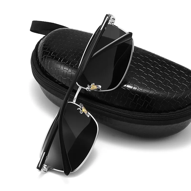 Men's Polarized Sunglasses Cycling Driving Fishing Square Metal Frame