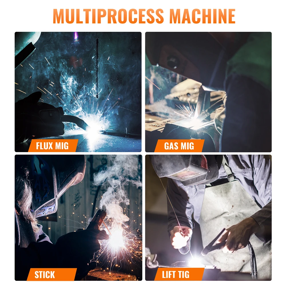 HITBOX Double Pulse Aluminum Welder MIG Welding Machine HIM250 DPP 180A MIG Gas/Gasless /MMA/Lift TIG IGBT Inverter Welders 3