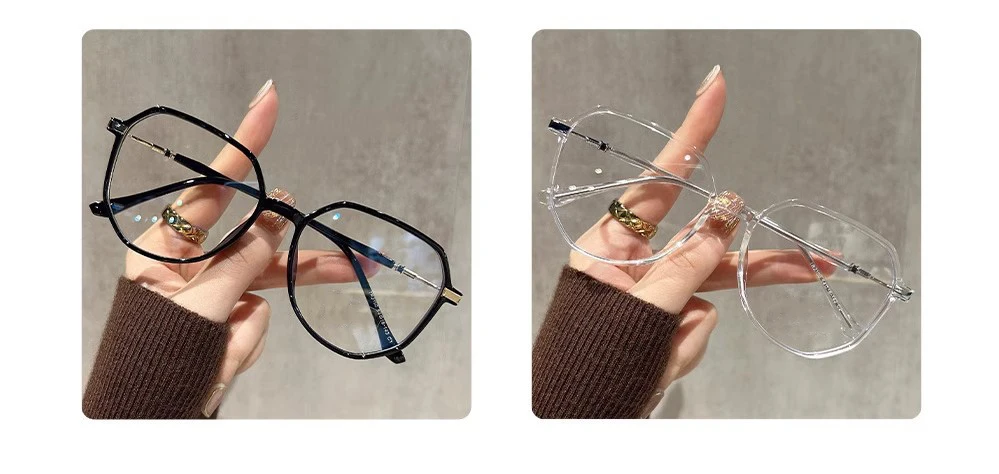 Neue vielseitige ultraleichte Brille mit schlichtem weißem und kühlbraunem Rahmen, großem Rahmen, Anti-Blaulicht-Myopie-Brillengestell MH8926 – Detail 8