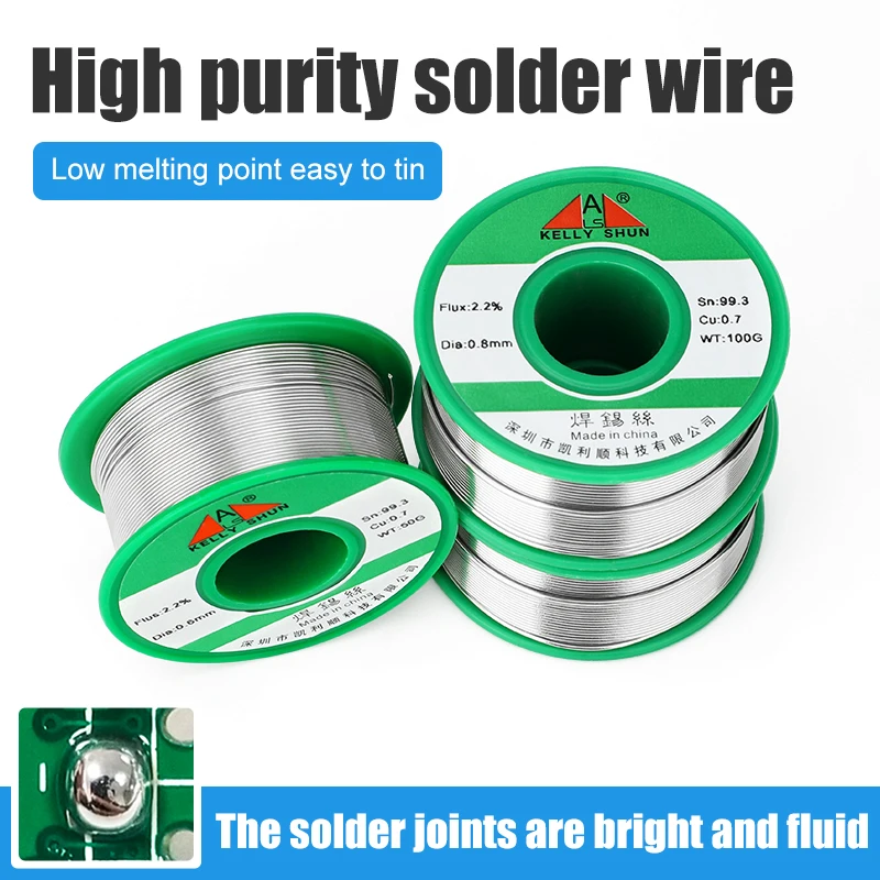 

0.6/0.8/1/1.0mm Lead free environmental friendly solder wire rosin containing high purity maintenance soldering iron solder wire