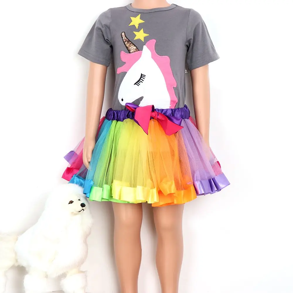Fashion Party Gift Princess Toddler Tulle Dance Dress Rainbow Tutu Skirt
