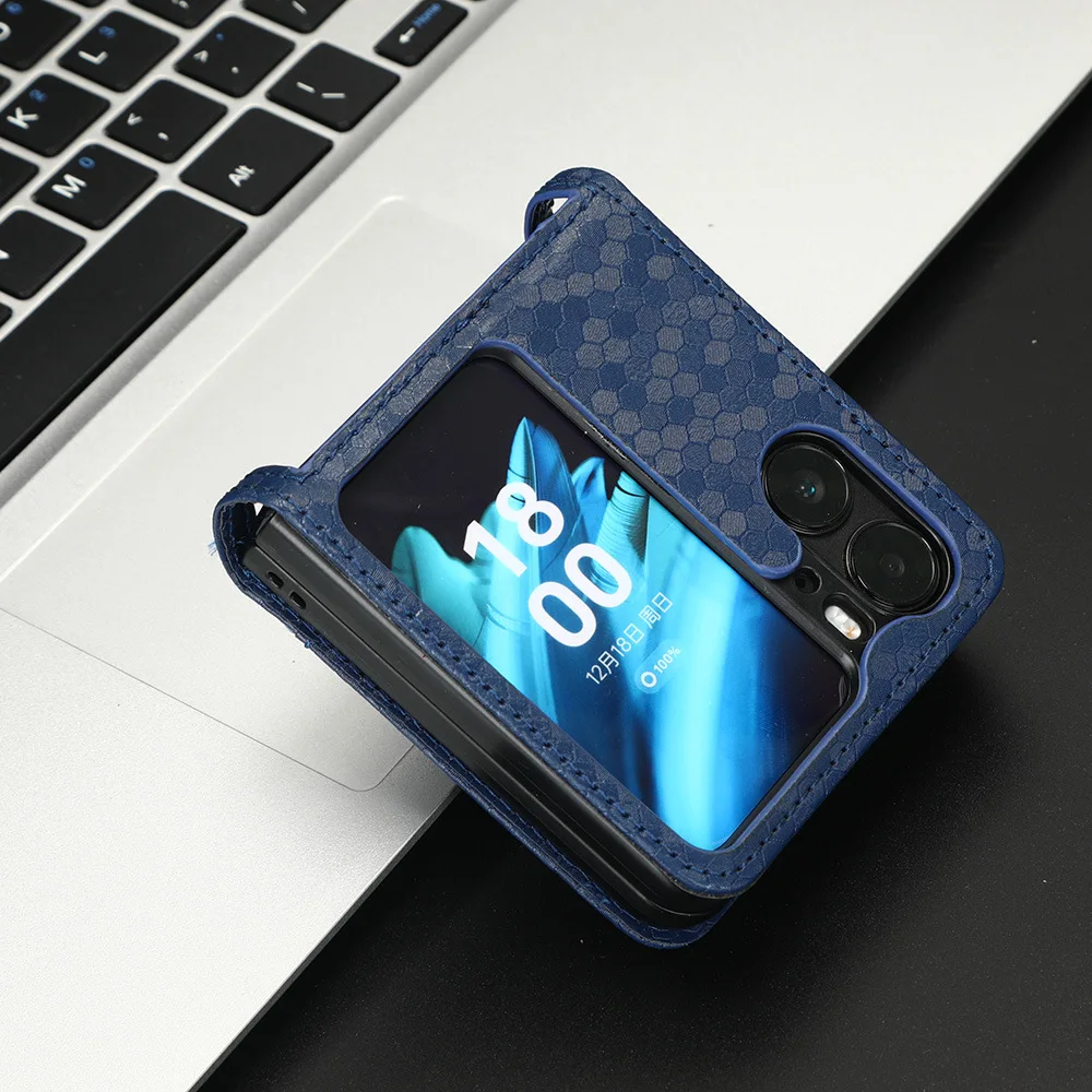 Geometric Leather Card Holder Wallet Non-Slip Shockproof Phone Case Cover