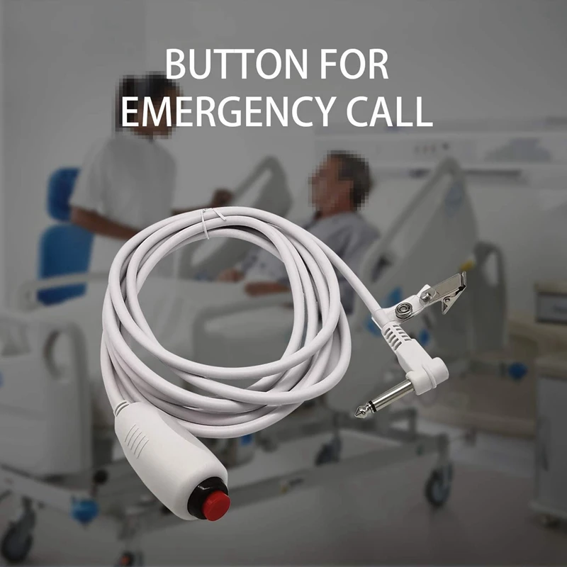3X Nurse Call Cable 6.35Mm Line Nurse Call Device Emergency Cable With Push Button Switch