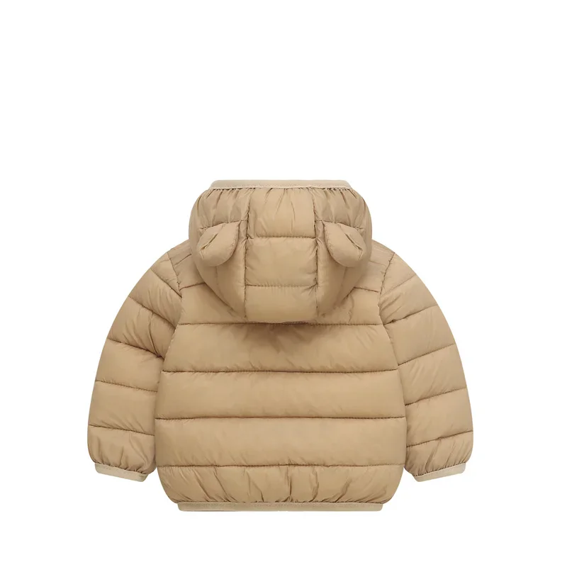 Boys Girls Down Coat Children Casual Autumn Winter Jackets Warm Hooded Fashion Outerwear Solid Color Cotton Parkas