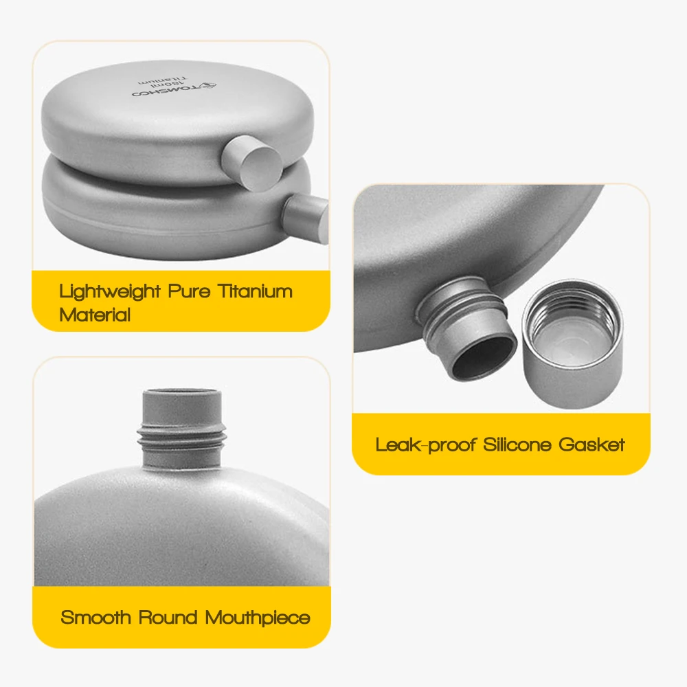 Tomshoo Titanium Flask For Camping And Hiking 180ml Alcohol Bottle_voghion.com