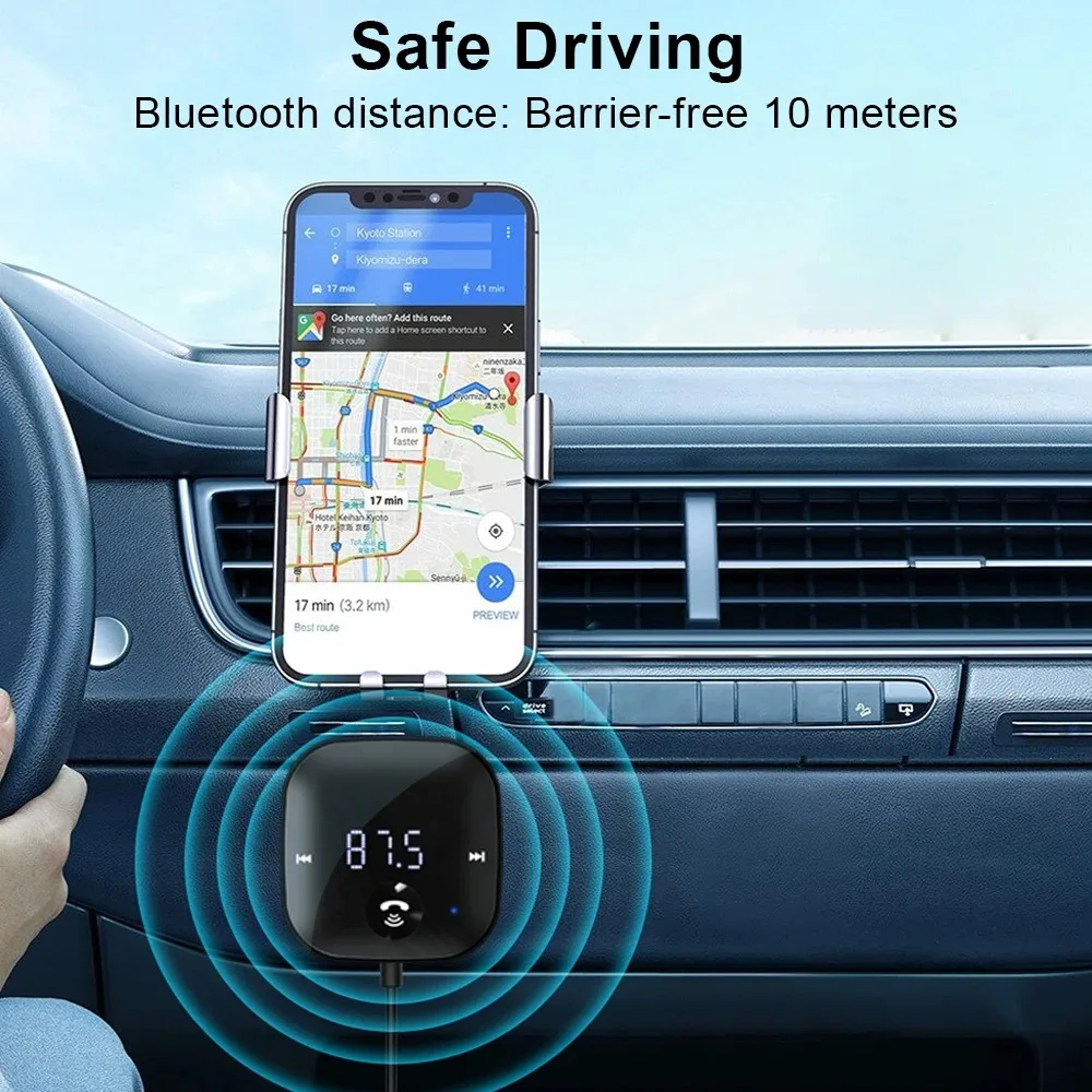 Car Bluetooth Transmitter Gadpow FM Bluetooth Transmitter and Receiver Hands-Free Car Adapter Audio Mp3 Player