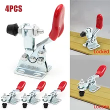 

4pcs GH-201 Welding Fixed Fixture Horizontal Toggle Clamp Quick-Release Hand Clip Tool For Woodworking Horizontal Fixture