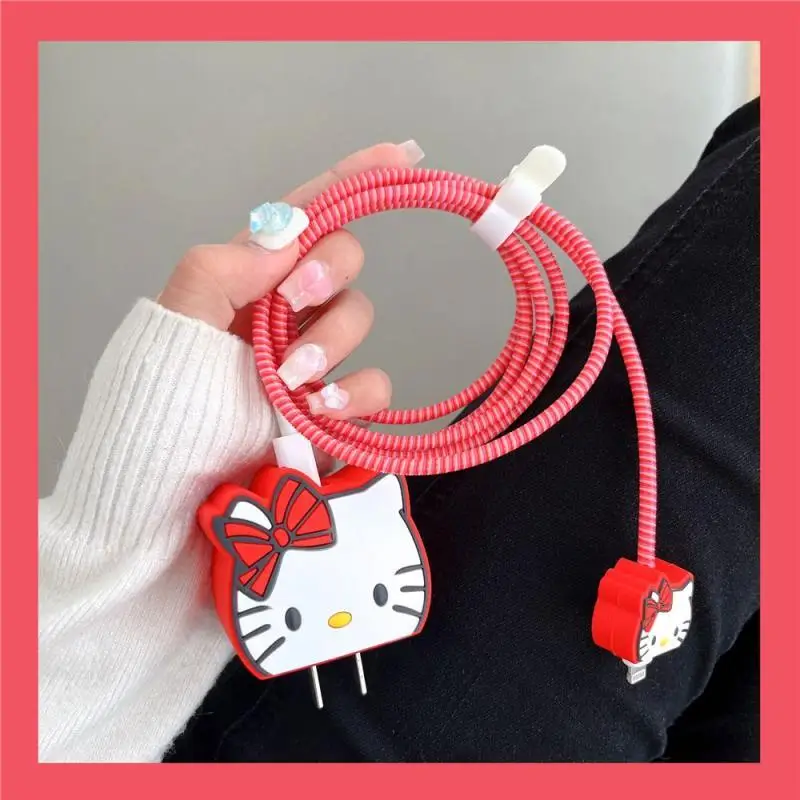 

Sanrio Hello Kitty Data Cable Protective Case for Apple 15 Charger 14 Pro Max Suitable for 20W Fast Charging Head 13 Phone 12
