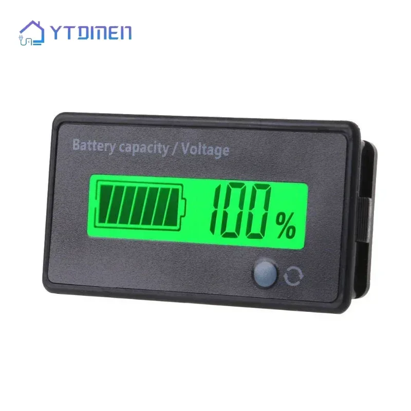 DC 12V 24V 36V 48V 60V 72V 배터리 용량 전압계, 리튬/납산용 백분율 및 전압 모니터 기능이 있는 LCD 디스플레이