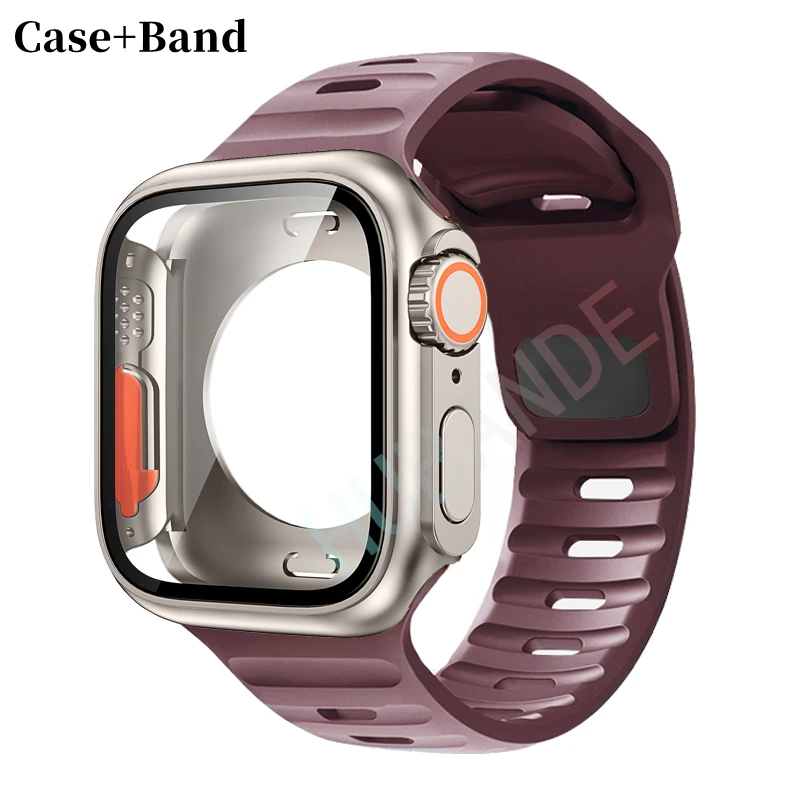 Sleek Silicone Watch Strap with Screen Protector Set