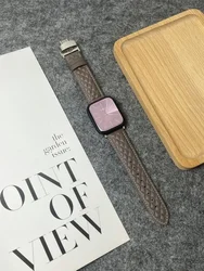 Premium Leather Watch Strap - Elegant Wrist Bracelet - S10 - 46 42 44 45 49mm (GRAY)