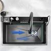 304 Stainless Steel Kitchen Sink Double Waterfall Single Slot Integrated Digital Display Faucet Set Soap dispenser Cup Washer 4