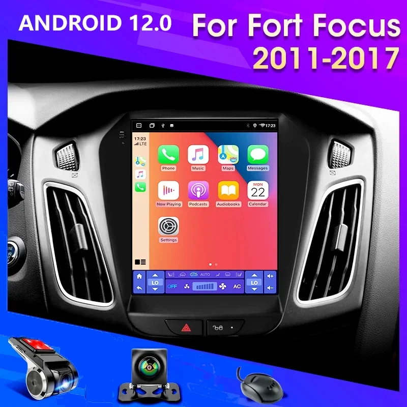 

2 Din Android 12 автомобильный радиоприемник, мультимедийный видеоплеер для Ford Focus 3 Mk 3 2011 - 2019 Carplay, стереодинамики, головное устройство DSP