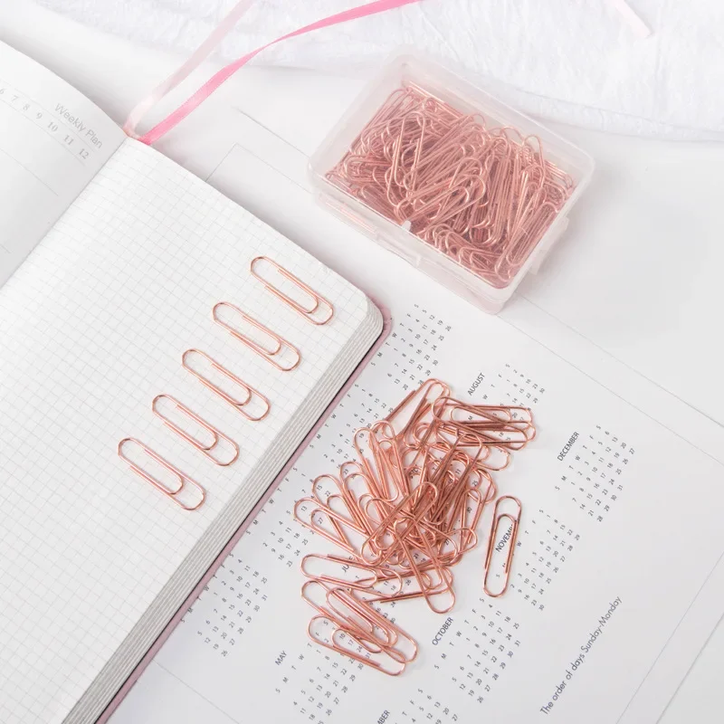 Mini Heart Gold Rose Gold Color Clip Bookmark Metal Office Accessories Paper Clips Patchwork Clip Binder 120pcs/bag