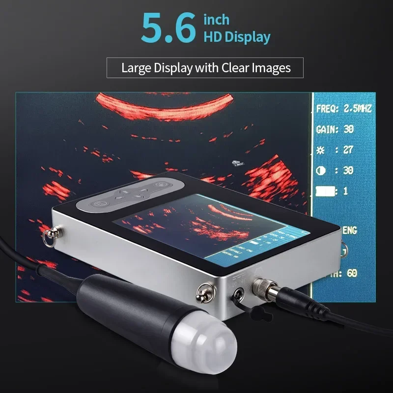 Portable Veterinary Ultrasound Scanner for Dog Cat Cattle Cow Pig Horse Ultrasound Pregnancy Testing Machine Color