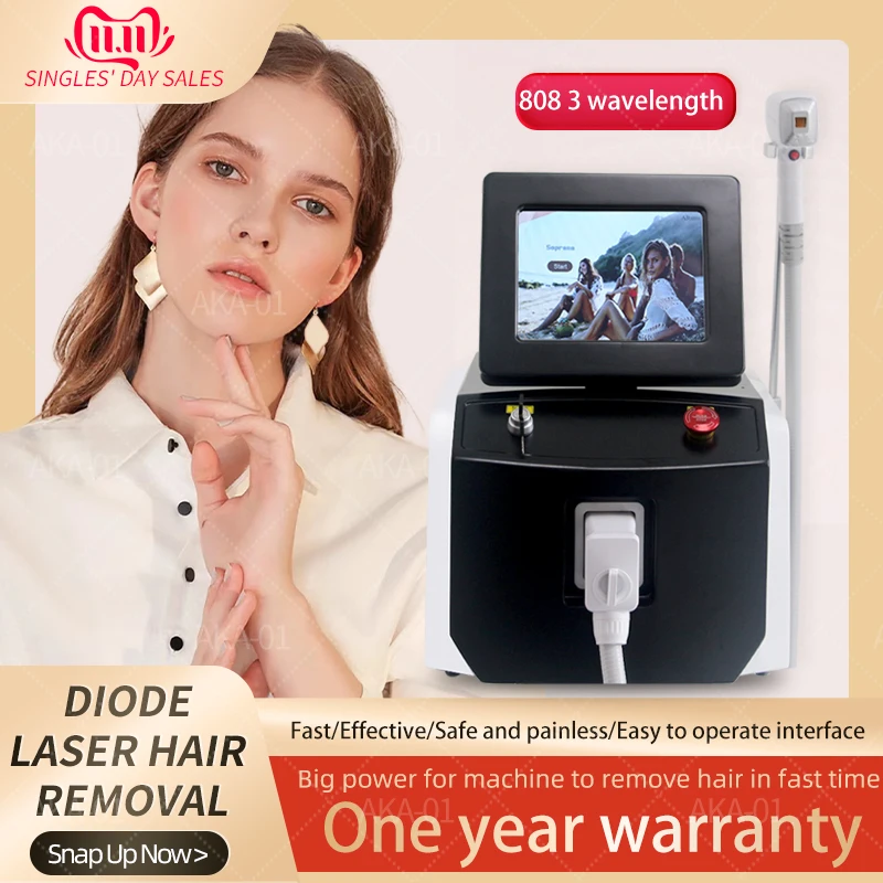 2024 New Hair-Remove Ice Platinum 3 Wavelength 808 Diode Laser 808nm Hair Removal Machine 808 Remov Machin Remover for Home Use home use beauty instrument for eye care rf radio frequency for eye bag removal wrinkle remove