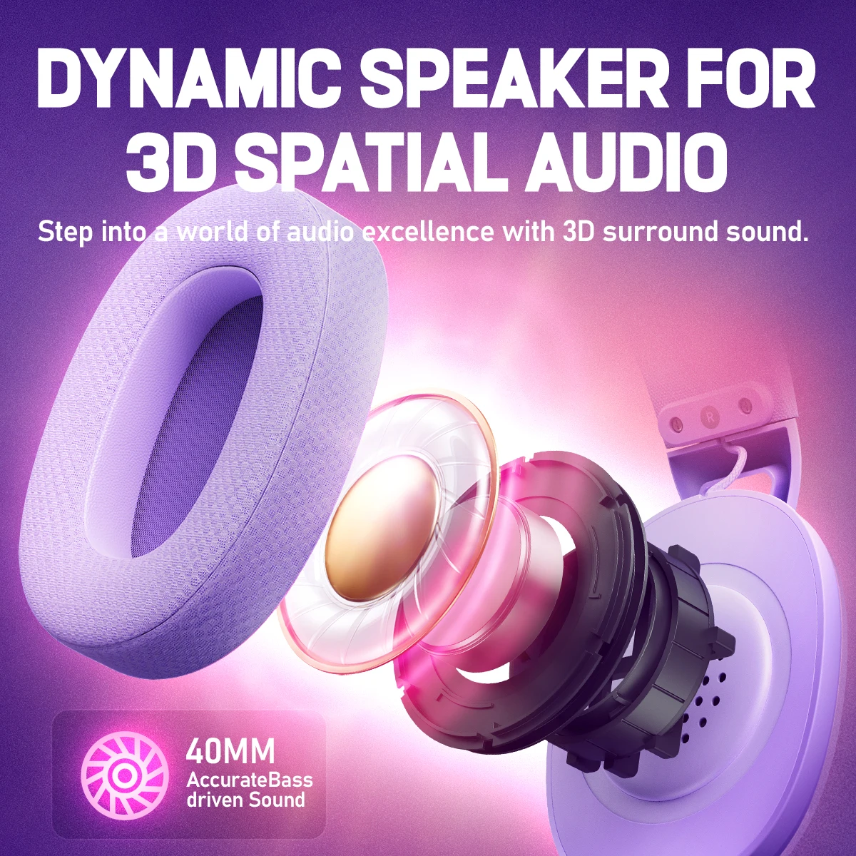 Picun G1 2.4GHz Gaming Wireless Headset 3D Surround - Image 3