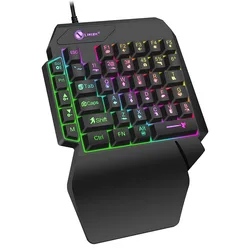 Compact Mechanical Gaming Keypad - USB Wired RGB Backlit, Ergonomic & Ultra - Slim Design (Black)