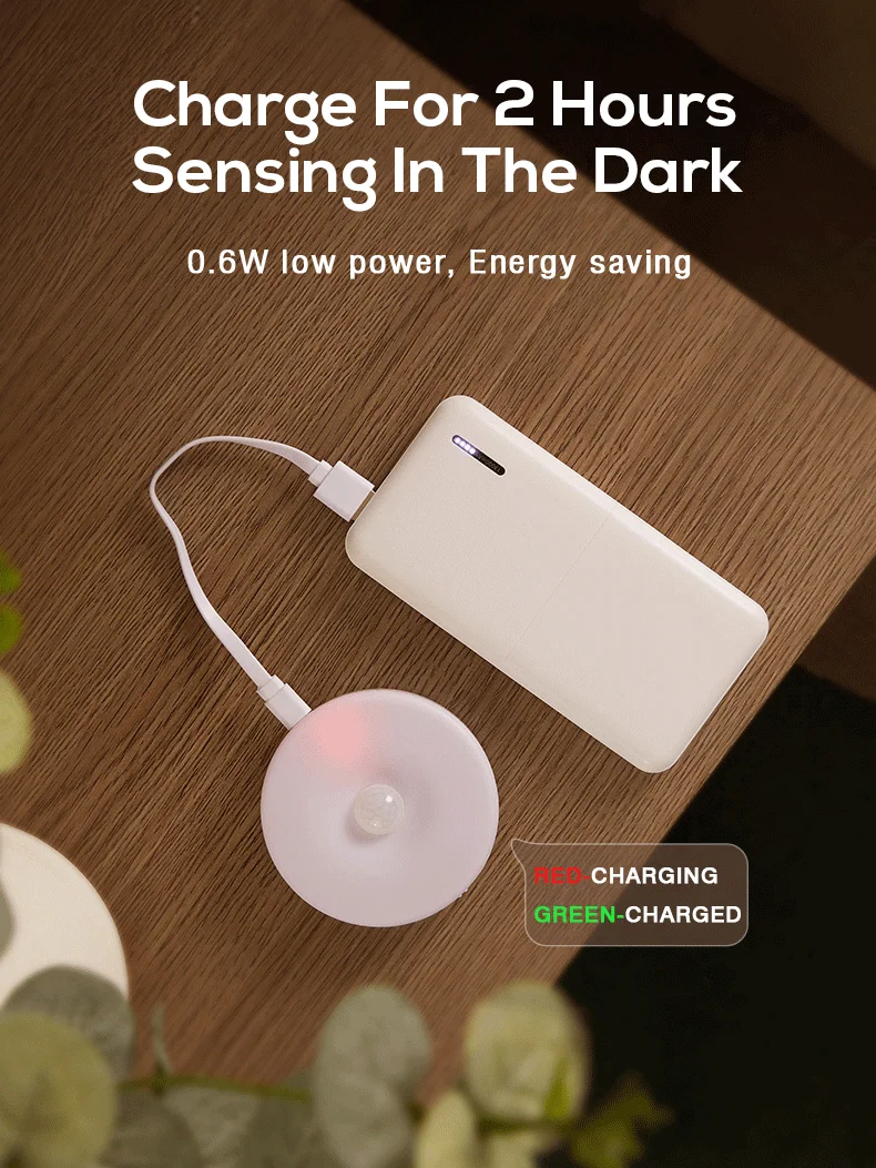 night lamp for bedroom PIR Motion Sensor LED Night Light USB Rechargeable Dimmable Night Lamp for Bedroom Kitchen Cabinet Light Wireless Closet Light. led night light