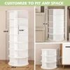 7-Tier Rotating Shoe Rack Tower, Free Standing 360° Revolving Organizer and Storage Hold Over 56 Pairs of Shoes, Shoe Cabinets 5