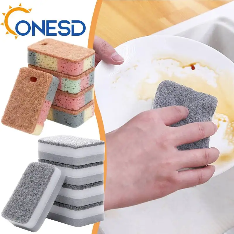 

Двусторонние чистящие губки для кастрюль, кастрюль, губки для мытья посуды, домашний набор чистящих губки, инструменты, кухонная посуда, щетка, домашние инструменты