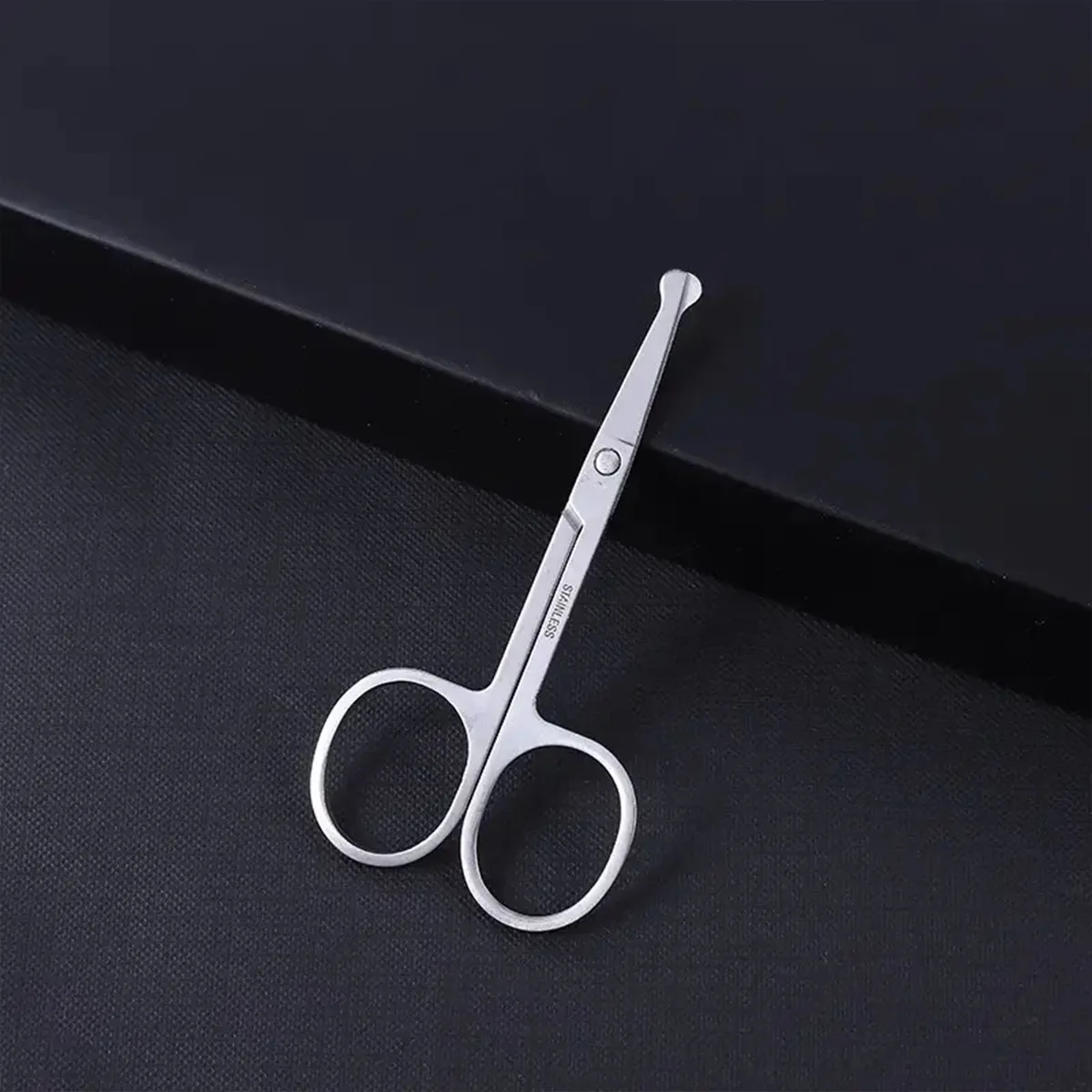 1pc Stainless steel round nose hair trimming scissors, specially designed for precise nose hair trimming 6
