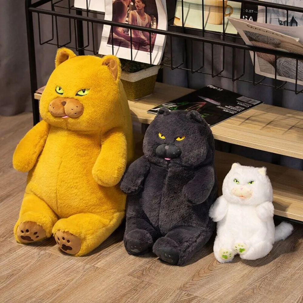 Plush Pillow Fluffy British Shorthair Cat Plush Cartoon Cute Cat Plush Doll Kawaii Soft Cat Stuffed Toy Christmas Gift