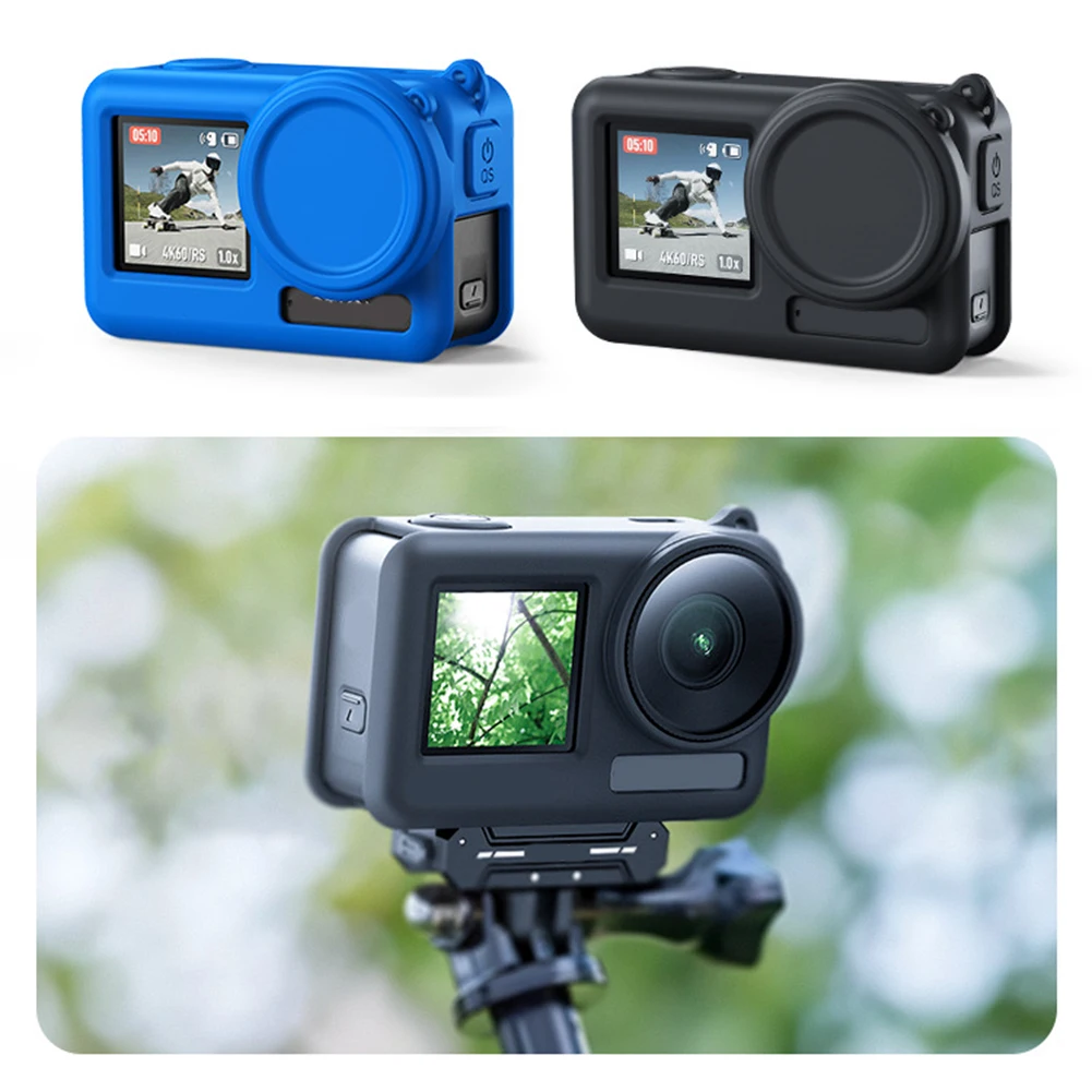 Silicone Full Protective Frame Case Anti-Scratch Protective Case Cover with Neck Rope for DJI Action 3 4 Camera Accessories action camera accessory action camera protector