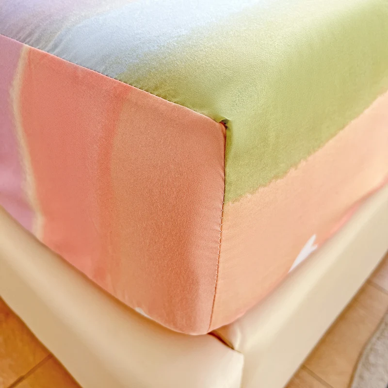 Rainbow Cartoon Mattress Covers Soft & Comfy Fitted Sheets Set with Elastic Bedding Cover for Bedroom, Guest Room, Dorm Decor 4