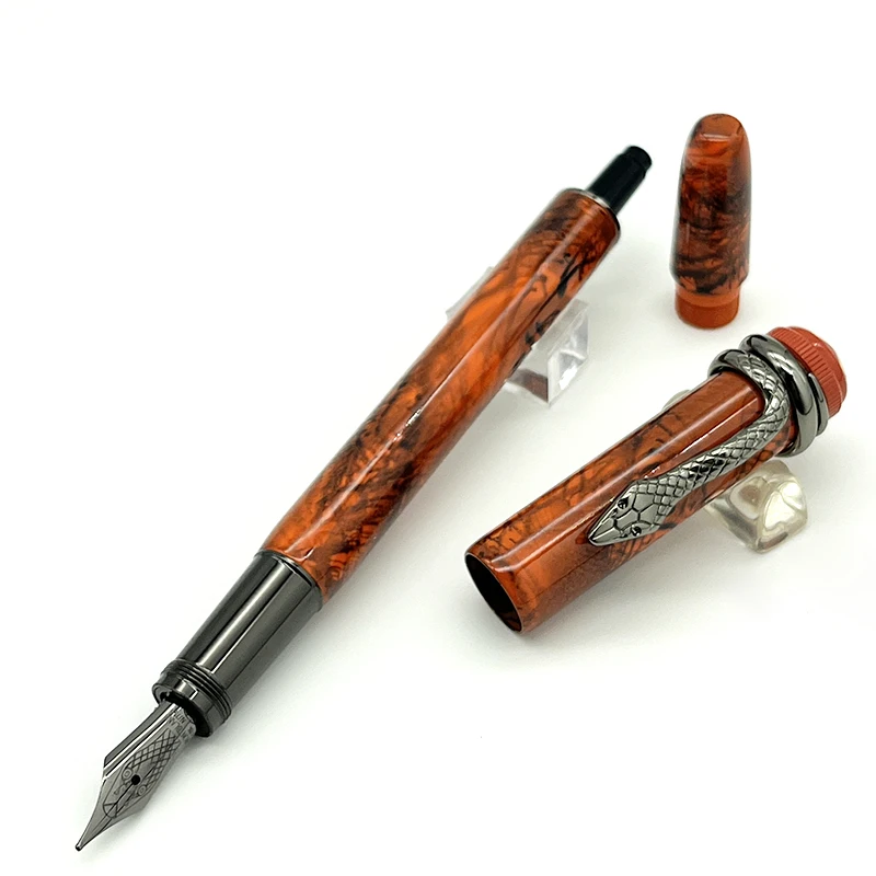 

MB Змеиный зажим мраморные Роскошные чернильные ручки красные черные принадлежности для письма