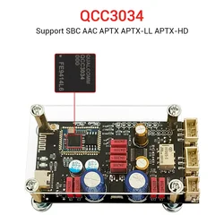 Enhanced Wireless Bluetooth 5.1 Audio Receiver & DAC Decoder Board - High-Res 24Bit/96kHz Audio Quality (QCC3034)