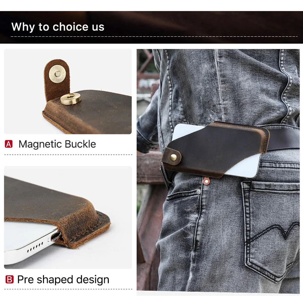 Étui De Ceinture En Cuir Pour IPhone 11 Pro Max, Sac De Taille Pour Homme, Boucle De Ceinture De Voyage, Portefeuille Pour IPhone 11 Pro Max XS 8 Plus 7 Plus 6 Plus