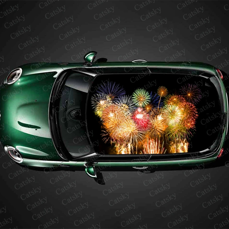 

Великолепные фейерверки Автомобильная наклейка на крышу декоративная пленка автомобильная наклейка на капот виниловая наклейка графическая пленка Защитные аксессуары для кузова автомобиля
