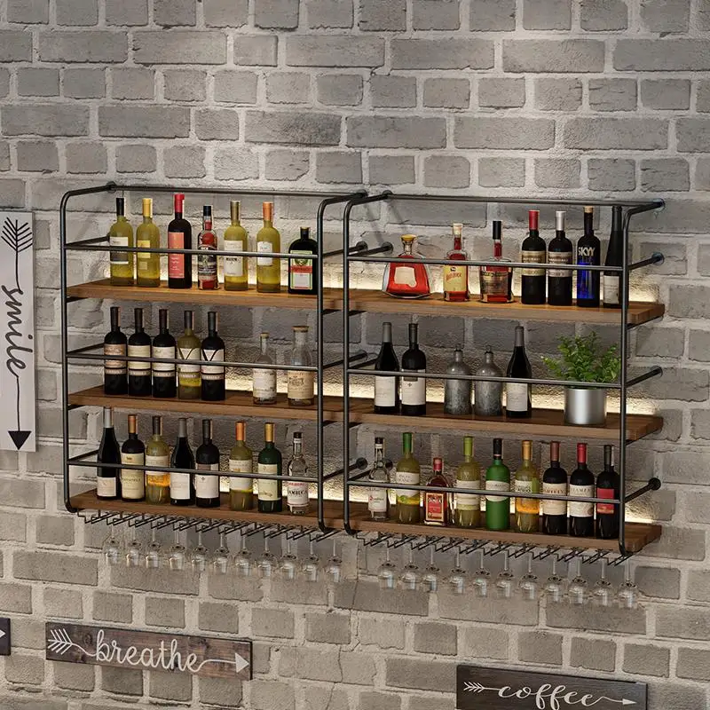 

Unique Cocktail Wine Cabinets Drink Inverted Restaurant Salon Metal Wine Rack Display Storage Cremalheira De Vinho Furnitures