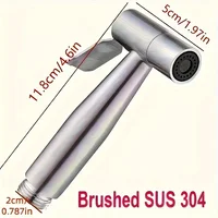 1 Set 304 Stainless Steel Wire Drawing Non-Punching Booster Toilet Spray Gun - Female Washing Device with Small Flower Sprinkler 2