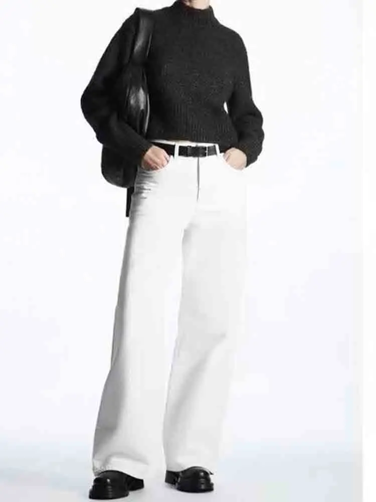

Women 2023 Autumn New Fashionable All-match Short Knitted Pullover Retro Long Sleeve Chic Round Neck Casual Top Mujer