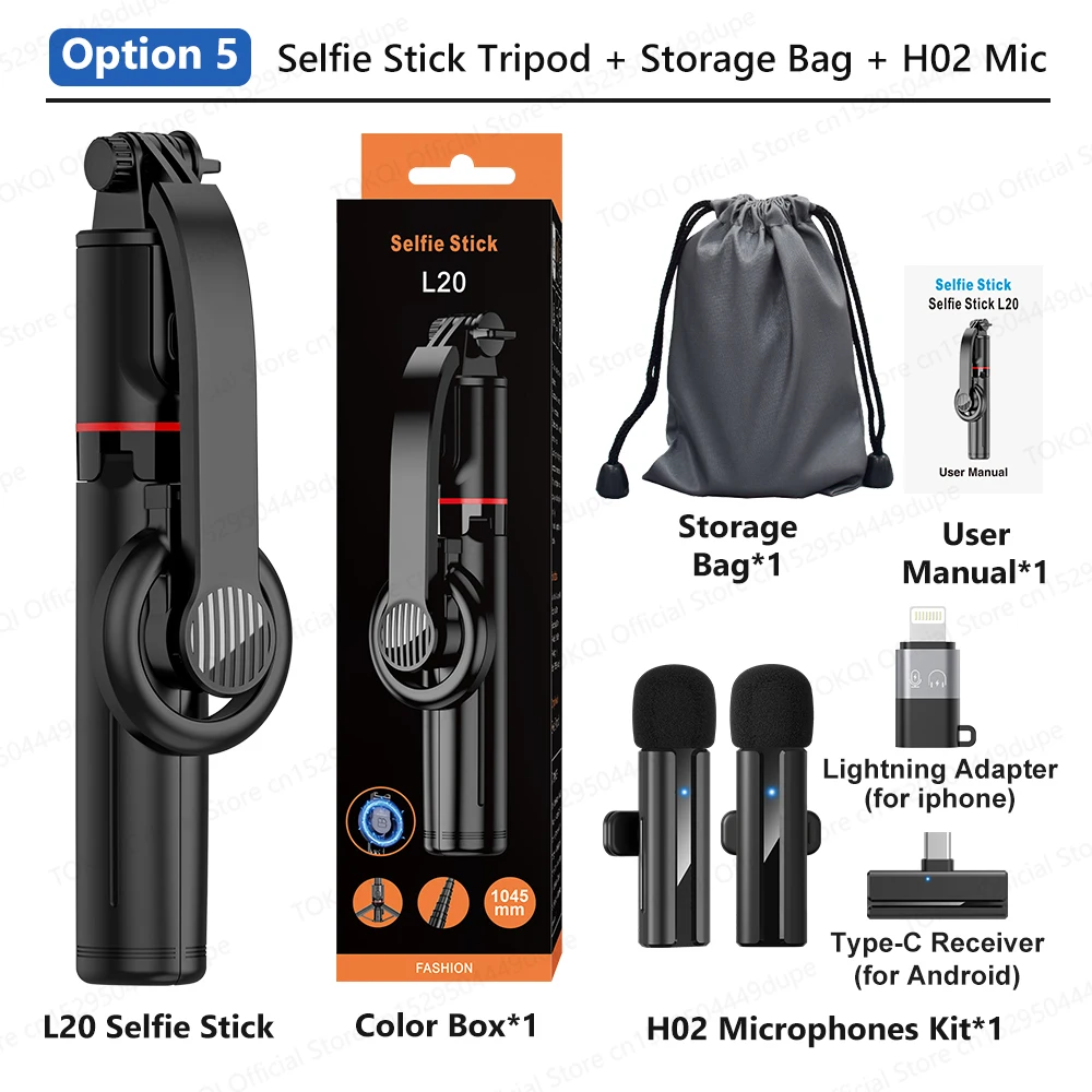 حامل هاتف مغناطيسي ثلاثي القوائم من TOKQI عصا سيلف...