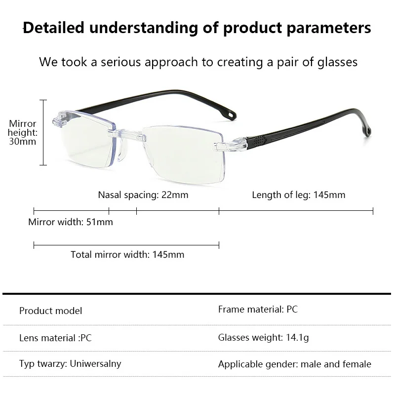 Women Reading Glasses Business Style Presbyopic Glasses Men Ultralight Glasses Anti Blue Light Eyeglasses Reading Glasses Women