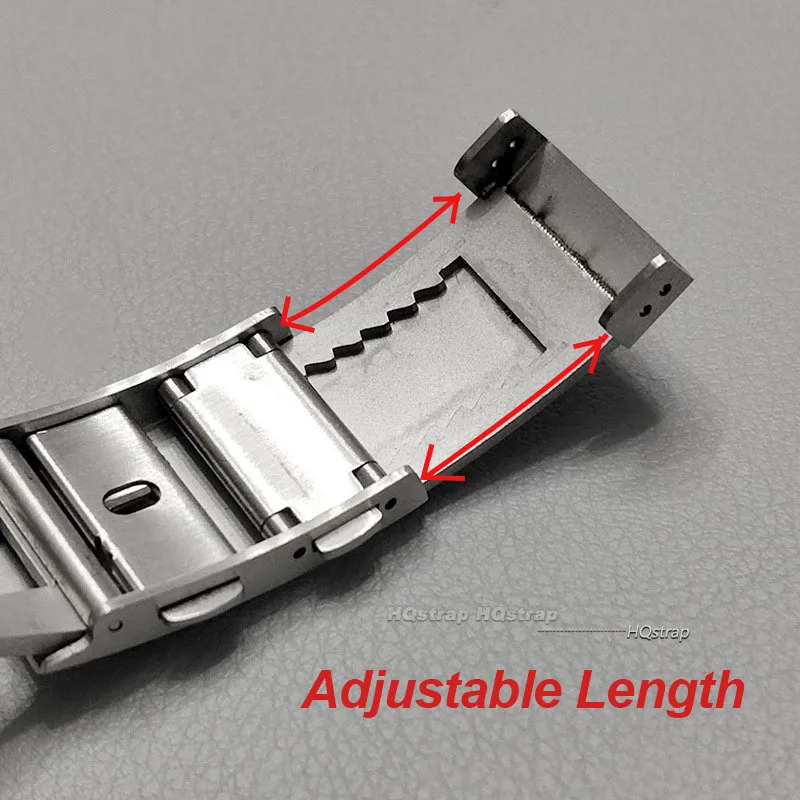 Luxury Adjustable Stainless Steel Watch Clasp with Folding Buckle - Premium Strap Accessory