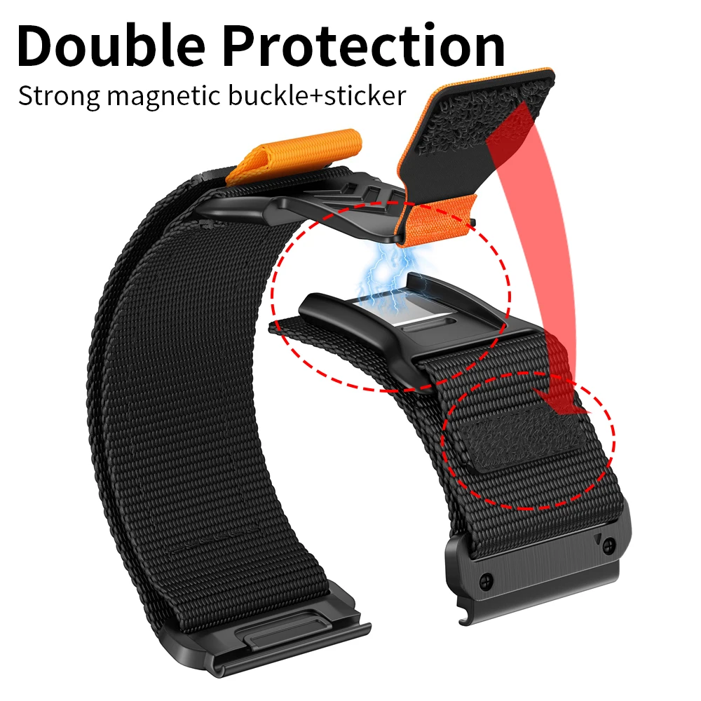 Magnetic Nylon Strap Replacement Wristband, 22/26mm